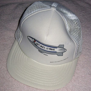 Peanuts Snoopy Met Life Blimp white ball cap hat